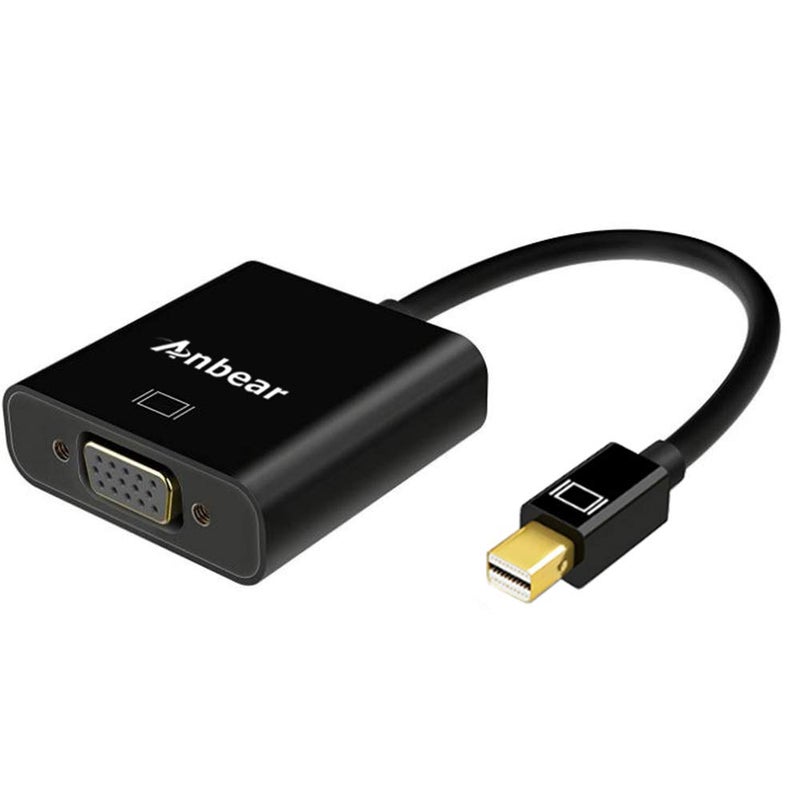 Anbear Mini DisplayPort to VGA Adapter, Mac to VGA Converter (Male to Female) HD 1080p Thunderbolt to VGA Compatible for iMac, Mac Books, Surface and Laptops with Mini Displayport - Image 1